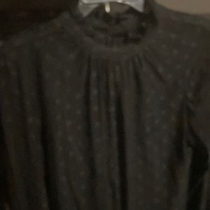 Black bodysuit with black polkadots sheer material long sleeve